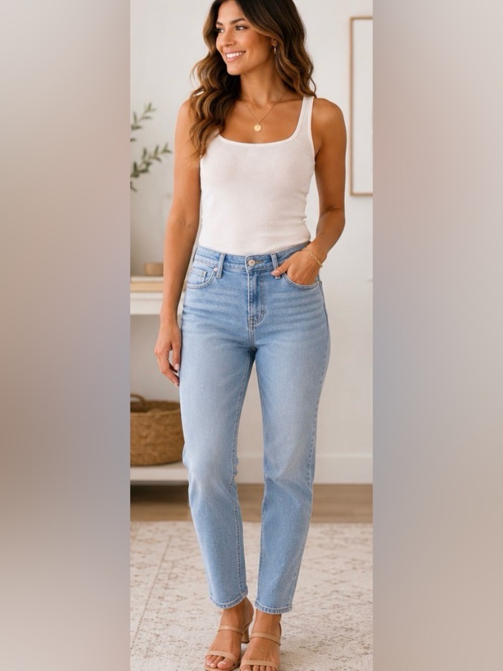 Ann Taylor Petite The Taper Jeans 00P Light Wash Stretch Tapered Slim Denim